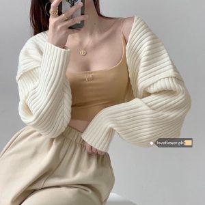 Fashion Sexy Long Sleeve Sweater Short Coat Women